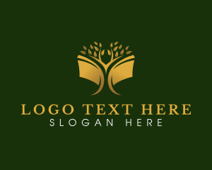 Pages - Book Library Tree logo design