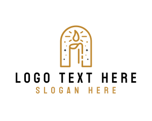 Religious - Candle Decor Monoline logo design