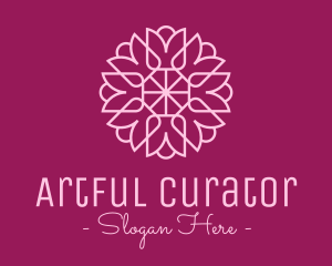 Decorative Elegant Pink Flower logo design