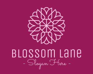 Decorative Elegant Pink Flower logo design