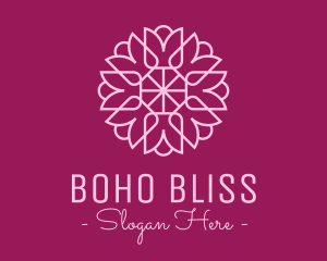 Decorative Elegant Pink Flower logo design