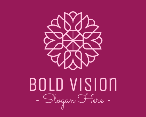 Decorative Elegant Pink Flower logo design