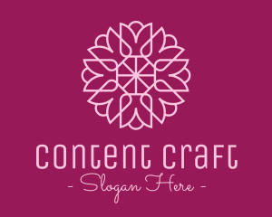 Decorative Elegant Pink Flower logo design