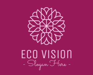 Decorative Elegant Pink Flower logo design