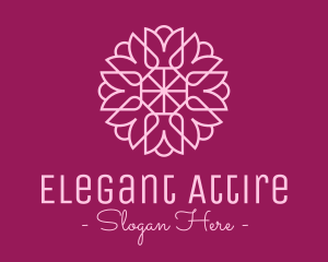 Decorative Elegant Pink Flower logo design