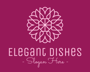 Decorative Elegant Pink Flower logo design