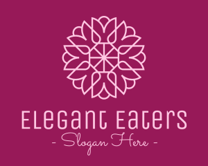 Decorative Elegant Pink Flower logo design