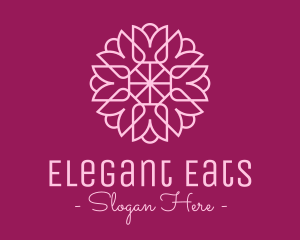 Decorative Elegant Pink Flower logo design