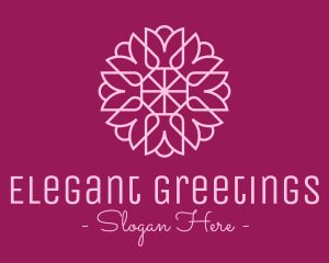 Decorative Elegant Pink Flower logo design