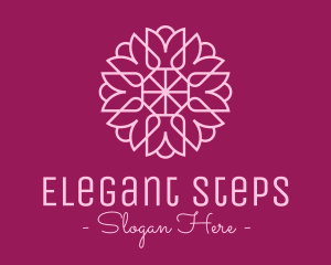 Decorative Elegant Pink Flower logo design