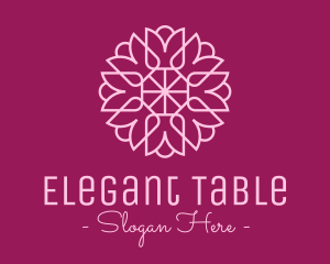 Decorative Elegant Pink Flower logo design