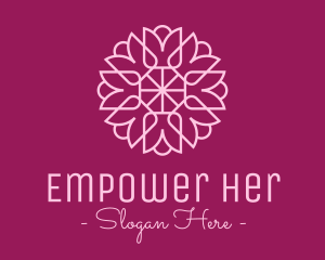 Decorative Elegant Pink Flower logo design