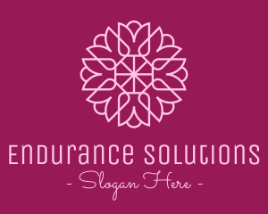 Decorative Elegant Pink Flower logo design