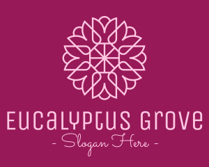 Decorative Elegant Pink Flower logo design