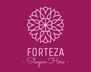 Decorative Elegant Pink Flower logo design