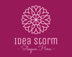 Decorative Elegant Pink Flower logo design