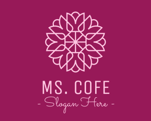 Decorative Elegant Pink Flower logo design