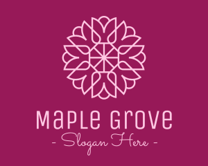 Decorative Elegant Pink Flower logo design