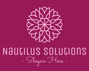 Decorative Elegant Pink Flower logo design