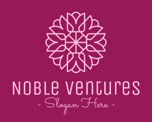 Decorative Elegant Pink Flower logo design