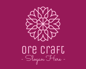 Decorative Elegant Pink Flower logo design