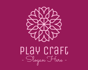 Decorative Elegant Pink Flower logo design