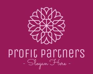 Decorative Elegant Pink Flower logo design