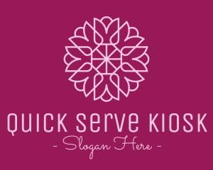 Decorative Elegant Pink Flower logo design