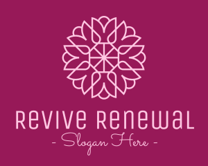 Decorative Elegant Pink Flower logo design