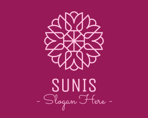 Decorative Elegant Pink Flower logo design