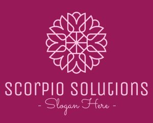 Decorative Elegant Pink Flower logo design