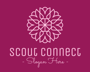 Decorative Elegant Pink Flower logo design