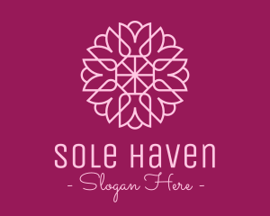 Decorative Elegant Pink Flower logo design