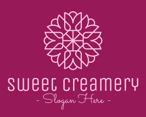 Decorative Elegant Pink Flower logo design