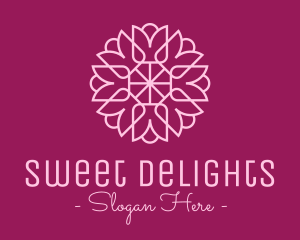 Decorative Elegant Pink Flower logo design