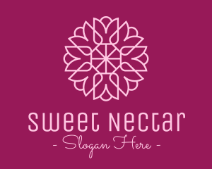 Decorative Elegant Pink Flower logo design