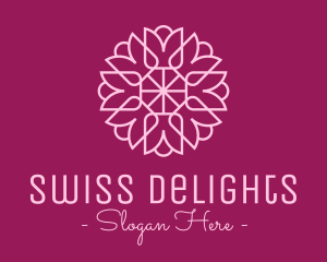 Decorative Elegant Pink Flower logo design