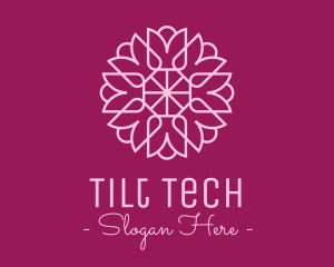 Decorative Elegant Pink Flower logo design