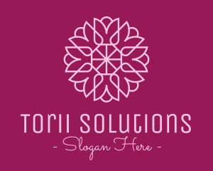 Decorative Elegant Pink Flower logo design