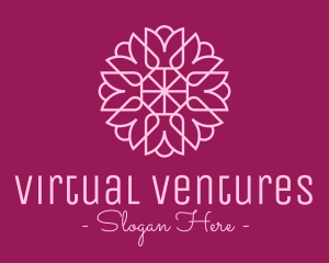 Decorative Elegant Pink Flower logo design