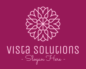 Decorative Elegant Pink Flower logo design