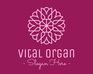 Decorative Elegant Pink Flower logo design