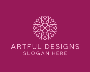 Decorative Elegant Pink Flower logo design