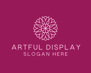 Decorative Elegant Pink Flower logo design