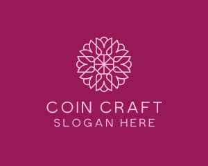 Decorative Elegant Pink Flower logo design