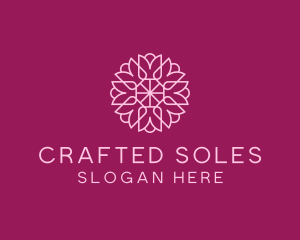 Decorative Elegant Pink Flower logo design