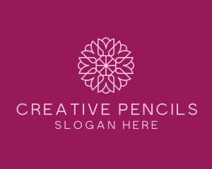 Decorative Elegant Pink Flower logo design