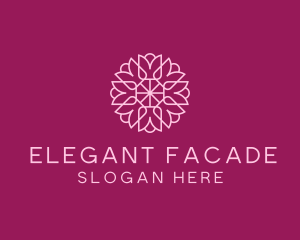 Decorative Elegant Pink Flower logo design