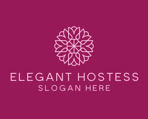 Decorative Elegant Pink Flower logo design