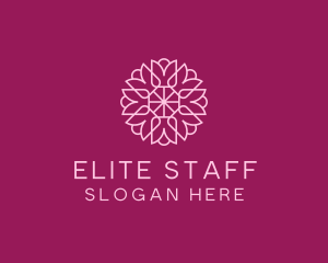 Decorative Elegant Pink Flower logo design